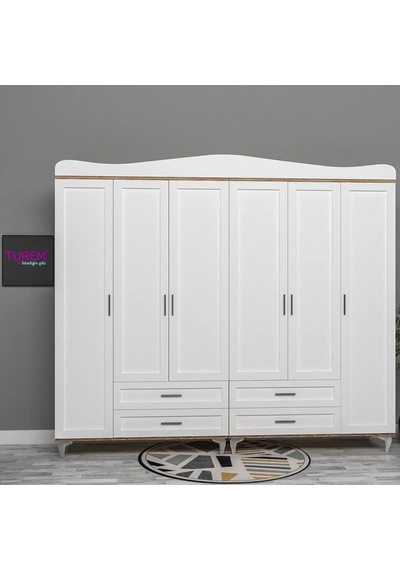 Çıtalı 6 Kapılı Gardrop Mdf Antrasit Çıtalı 6 Kapılı Gardrop Mdf Antrasit