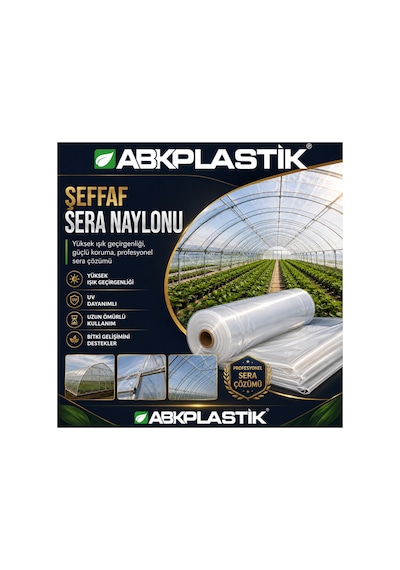 Abk-pe-8x20 8 X 20 M Şeffaf Pe Sera Naylonu Abkplastik Örtü