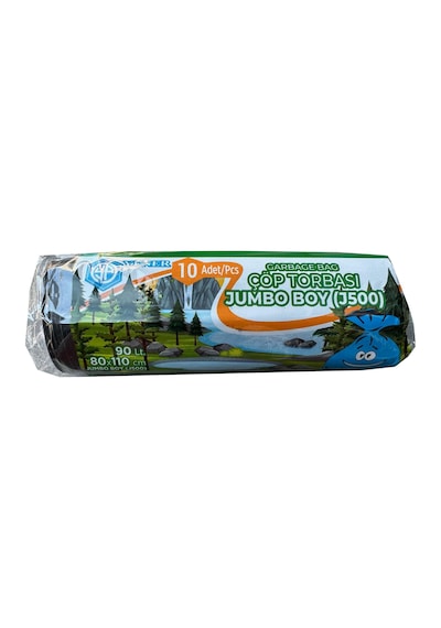 Yener Endüstriyel Jumbo Çöp Torbası Poşeti - 2 Kat - Siyah - 500 G. - 80x110 CM -10 Adetlik 5  Rulo