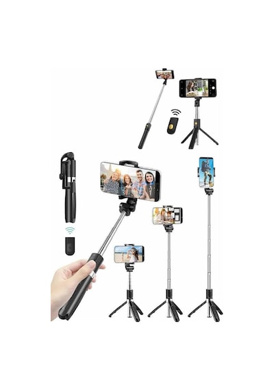 Sptmgldı Cep Telefonu Tripod Standı Manyetik Selfie Sopa Bluetooth Uzaktan Kumandalı