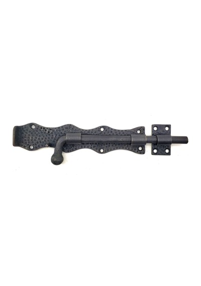 Antika Tarz Dekoratif Pirinç Dövme Kapı Sürgüsü - 20cm, Oksit