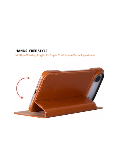 Bloomcase Sonat Urban Tan Hakiki Deri Apple Uyumlu iPhone 17 Air 6.5" Folio Kılıfı Taba