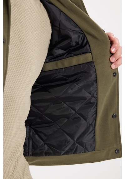 Tudors Erkek Slim Fit Dar Kesim Çift Cepli Çıtçıt Kapamalı Haki Mont-46276