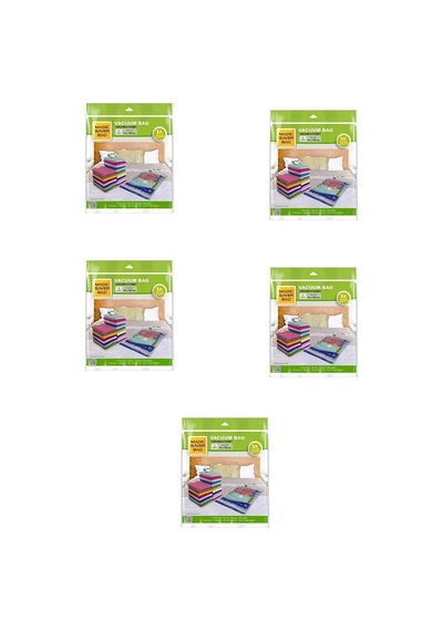 Tr Magic Silver Vakumlu Giyisi Yastık Yorgan Saklama Torbası Poşeti Hurç - Jumbo - 73x130 Cm. -5 Paket