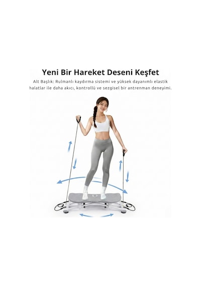 Slider Evde Kaykay Spor Aleti Dijital Ekranlı Kaydırmalı Fitness Board, 6 Fonksiyonlu