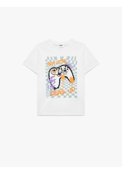 Koton Baskılı Beyaz Erkek Çocuk T-shirt 6skb10054tk Beyaz