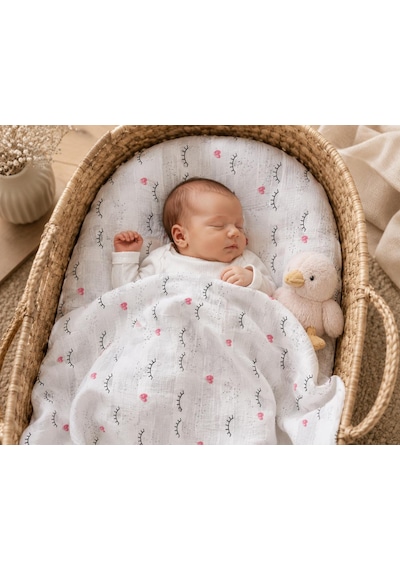 Minora Baby&Kids %100 Pamuk Müslin Bebek Örtüsü Çok Amaçlı Müslin Battaniye - 100 x 100 CM Pembe