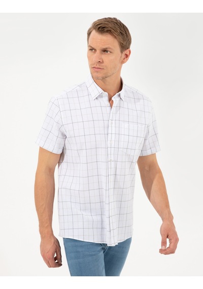 Pierre Cardin Haki Regular Fit Kısa Kollu Gömlek