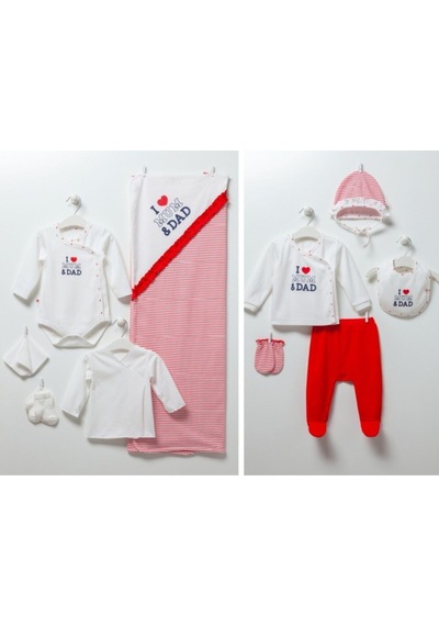 Caramell Zk6748 I Love You Kız Bebek Hastane Çıkış 10 Parça Açık Bej