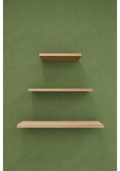 Asra Trend Modern 3'lü Uçan Raf Çok Amaçlı Duvar Rafı Organizer %100 Mdf Kitaplık Mutfak Banyo Rafı Drf05 Sonomo