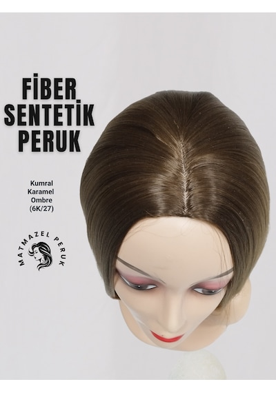 Küt Model Fiber Sentetik Peruk Koyu Kumral Karamel Ombre No-6K-27