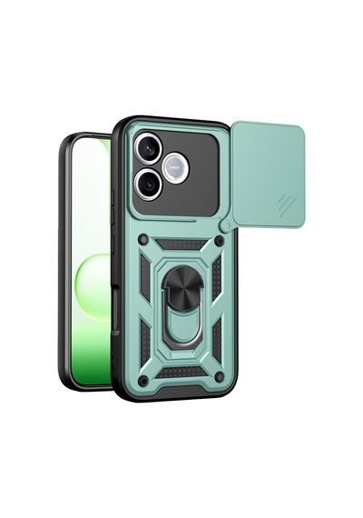 Uryport Huawei Honor 600 Lite Pars Lens Yüzüklü Silikon - Yeşil