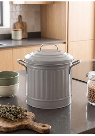 The Mia Çöp Kovası Tezgah Üstü 4 Lt Açık Gri Krn0035