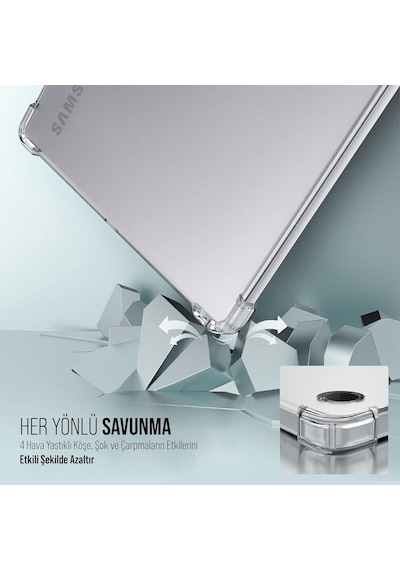 Samsung Galaxy Tab A9 X110/galaxy Tab A11 Tablet Kılıf Şeffaf Silikon Arka Kapak