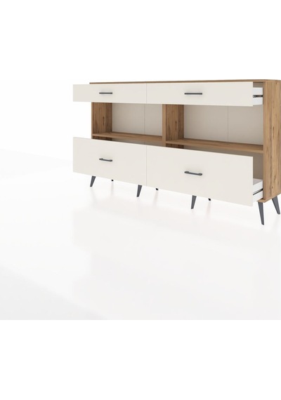 Arges Konsol 2 Raflı 4 Çekmeceli 176x30x99 Çam-çam/aytaşı Çam-çam/aytaşı