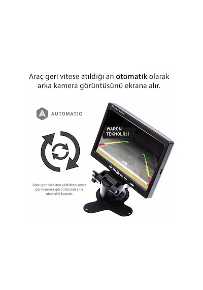 Aem Araç Geri Görüş Kamera Ve Monitör Seti Seti 7 İnc Tek Bölge Aem11 1056