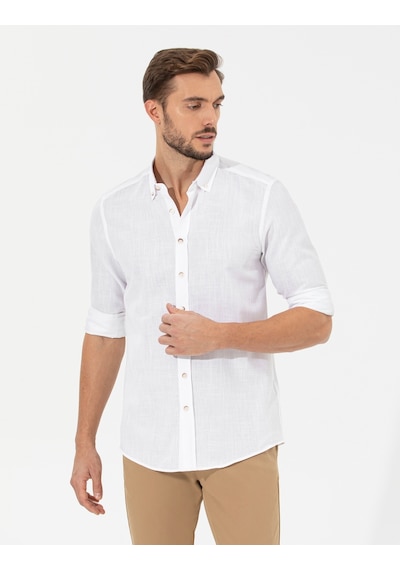 Pierre Cardin Erkek Beyaz Desenli Gömlek 50268183-vr013 Beyaz