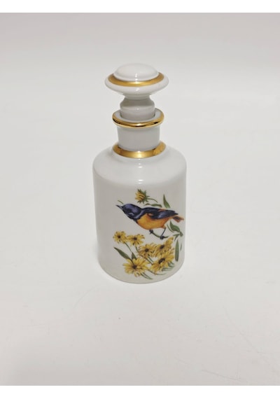Limoges Kuş Desenli Porselen Parfüm Şişesi 14,5x6x6cm