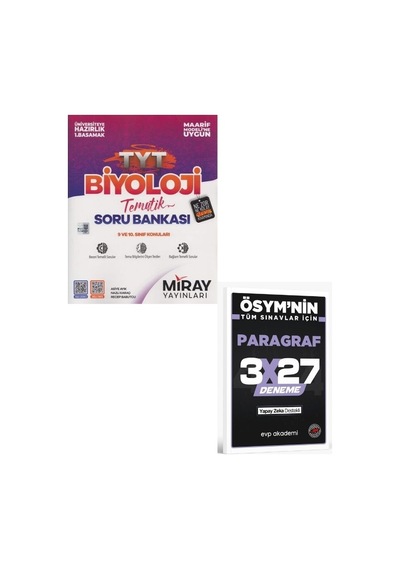 2027 Miray 2027 Tyt Biyoloji Maarif Model Tematik Soru Bankası+evp Akademi Paragraf