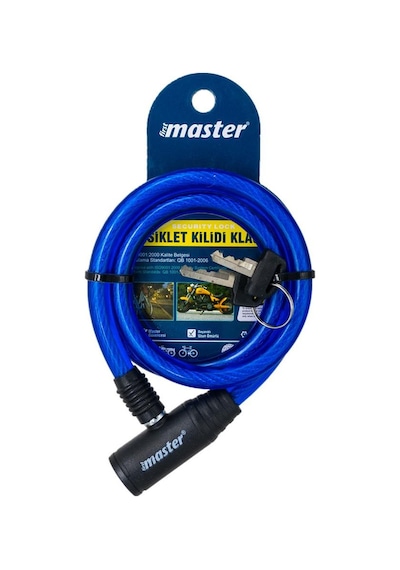 Master 500941 Anahtarlı Bisiklet Kilidi 10mm X 80cm Çok Renkli