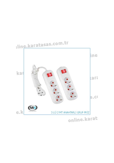 3'LÜ (ÜÇLÜ) 2 MT Anahtarlı Grup Priz