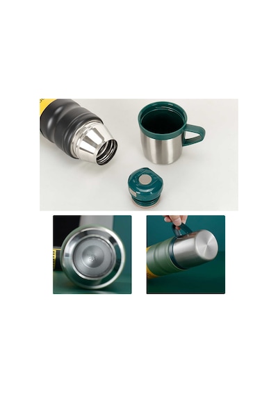 Kapris Çelik 3lü Termos Seti 680 Ml Yeşil Kap-290 Yeşil