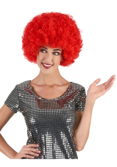 Kırmızı Renk Kıvırcık Afro Bonus Peruk 5691 "
