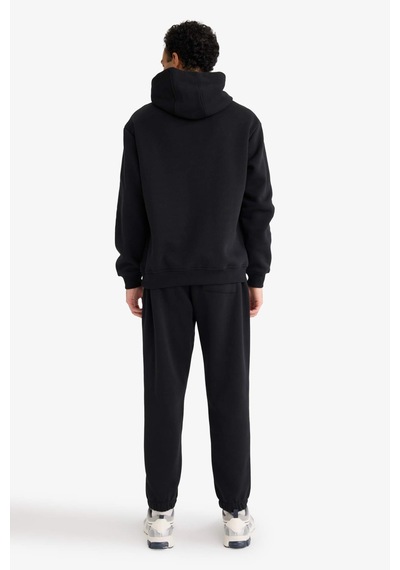 Defacto Regular Fit 2li Eşofman Takımı Kapüşonlu Sweatshirt Eşofman Altı F9624ax25aubk81 Siyah-bk81