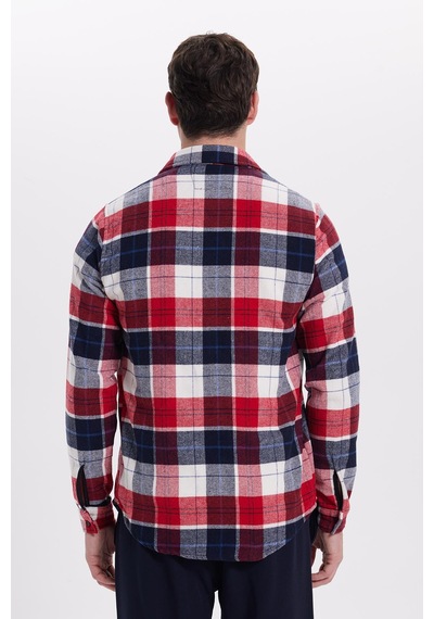 Tudors Erkek Slim Fit Dar Kesim Kareli Kışlık Oduncu Gömlek-42119 Kırmızı Tudors Erkek Slim Fit Dar Kesim Kareli Kışlık Oduncu Gömlek-42119 Kırmızı