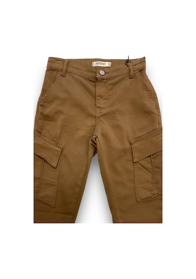 Jack Lions Erkek Çocuk Bel Lastikli Cepli Kargo Pantolon-14603 Kahverengi