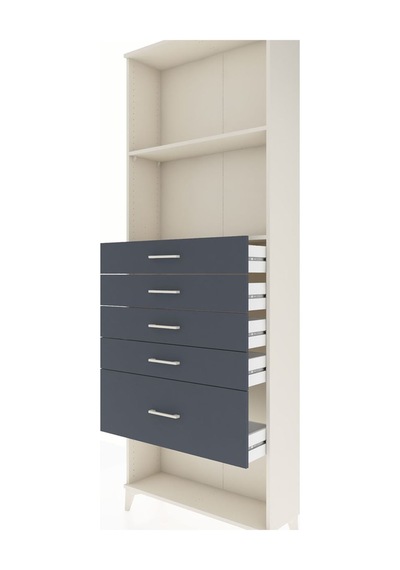 Arges Dolap 2 Raflı 5 Çekmeceli 88x30x243 Aytaşı-antrasit Aytaşı