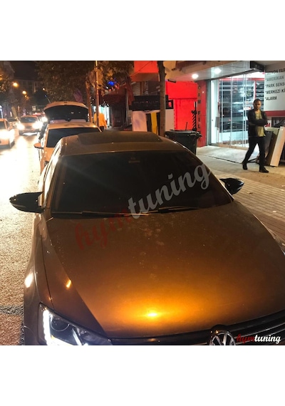 Volkswagen Jetta Mk6 2014+ Yarasa Ayna Kapağı. Parlak Siyah