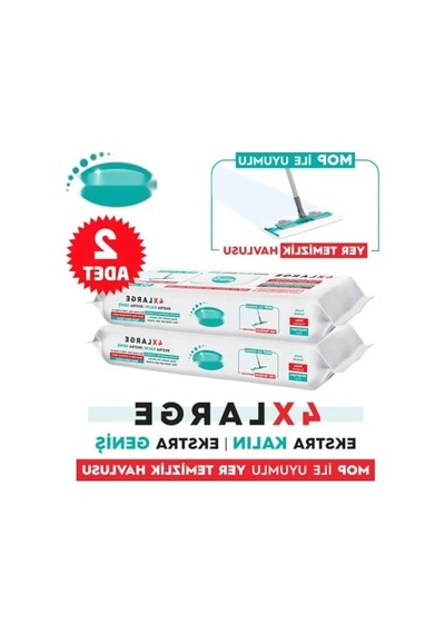 2 Adet Yer Temizlik Havlusu Bezi, 4xl Mopa Uyumlu Açık Bej