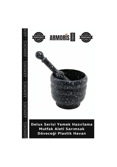 Delux Serisi Yemek Hazırlama Mutfak Aleti Sarımsak Döveceği Plastik Havan