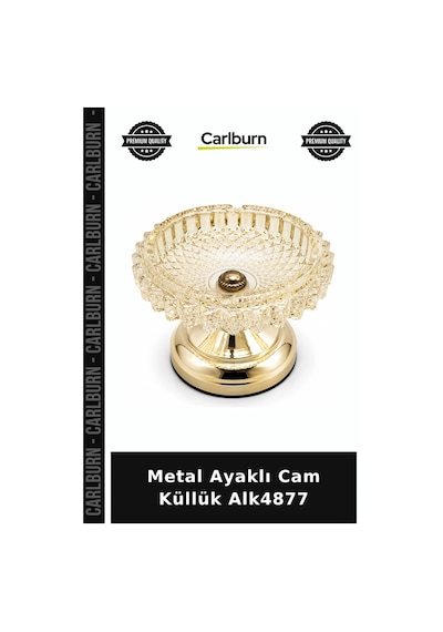 Özel Üretim Dekoratif Masaüstü Şık Modern Aksesuar Metal Ayaklı Cam Küllük Alk4877