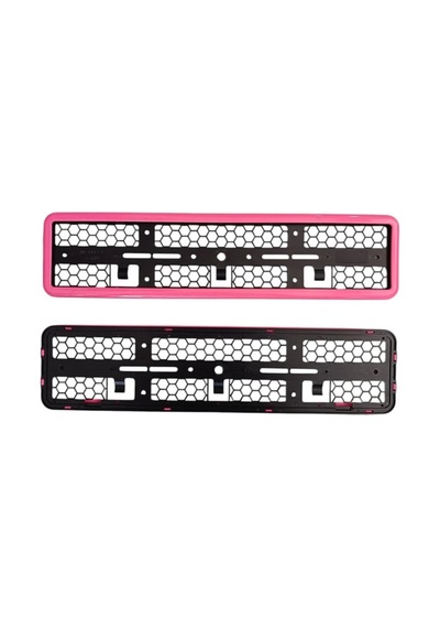Trobus Plaka Altlığı Çerçeveli Plakalık 2'li Set Pembe