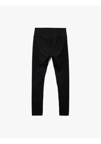 Koton Yüksek Bel Dikiş Detaylı Slim Fit Spor Tayt Siyah 6wak40142nk Siyah