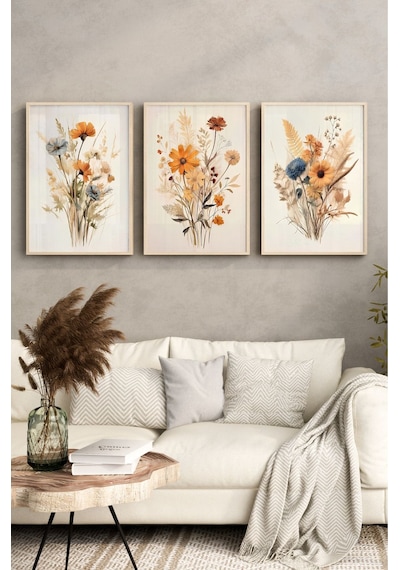 Ahşap Çerçeveli Mdf Tablo Seti Salon Ve Oturma Odası Için Çt3087 42 X 62