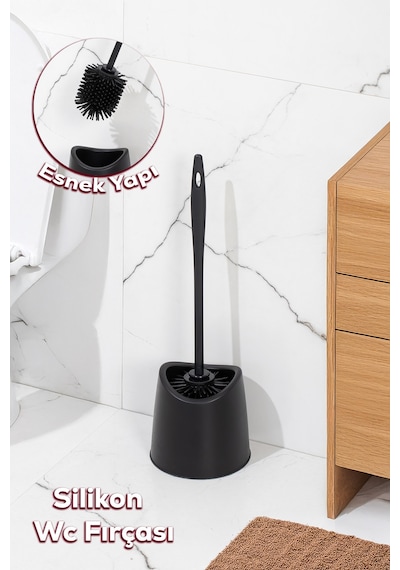 Porsima Sb-776 Silikon Wc Tuvalet Banyo Fırçası Klozet Fırçası Si
