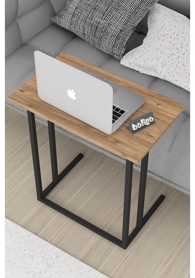 Bofigo Metal Ayaklı Laptop Sehpası Kahvaltı Masası Çam