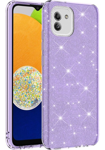 Galaxy A03 Kılıf Zore Shining Silikon Mor