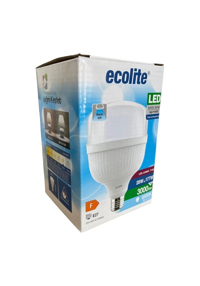 Ecolite 28w Jumbo Led Ampul 6500k Beyaz Işık 3000 Lümen E27