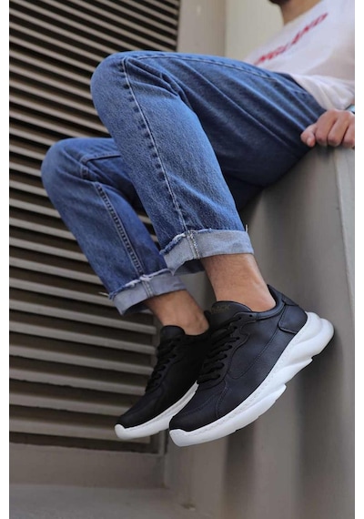 Sneakers Ayakkabı 065 Siyah Beyaz Taban 001