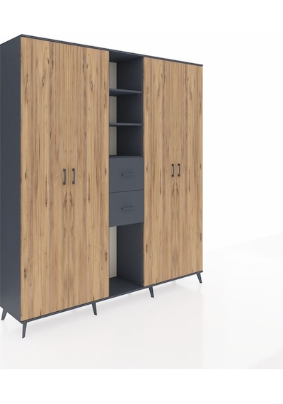 Hyperion Dolap 15 Raflı 2 Çekmeceli 4 Kapaklı 220x44x243 Antrasit-çam/antrasit Atlas Çam/antrasıt Hyperion Dolap 15 Raflı 2 Çekmeceli 4 Kapaklı 220x44x243 Antrasit-çam/antrasit Atlas Çam/antrasıt