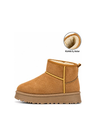Vojo Jina İçi Kürklü Kalın Taban Yarım Kadın Bot 267800001913 13 Taba