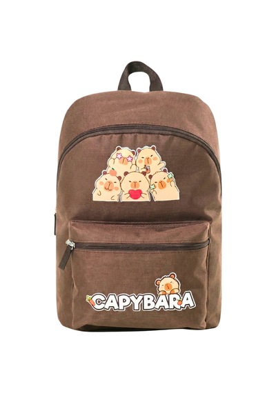 Capybara Orijinal Lisanslı Çocuk Okul Çantası Su Geçirmez Kahverengi
