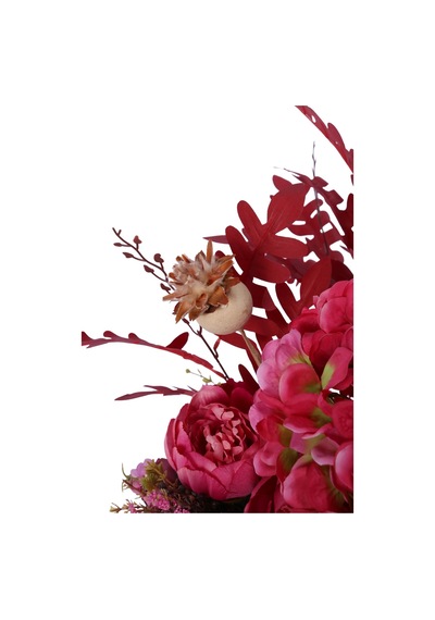 Yapay Çiçek Sitesi Metal Küpeli Saksıda Yapay Şakayık Tanzimi 61cm Pembe-kırmızı
