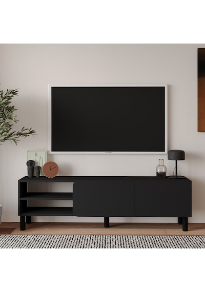 İnarch Dizayn River 150 Cm Modern Tv Sehpası Kapaklı Ve Raflı Tasarım Antrasit İnarch Dizayn River 150 Cm Modern Tv Sehpası Kapaklı Ve Raflı Tasarım Antrasit