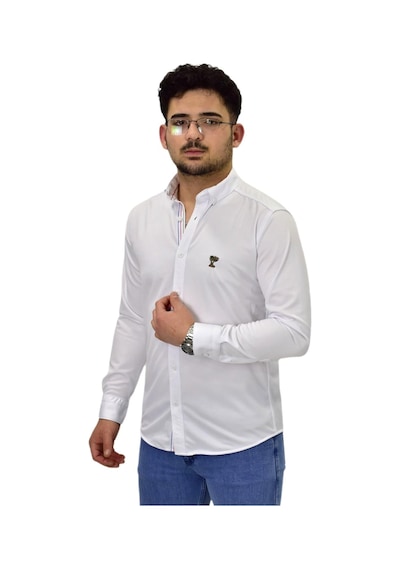 Erkek Spor Silim Fit Uzun Kol Gömlek Bgl-st04483 Beyaz Erkek Spor Silim Fit Uzun Kol Gömlek Bgl-st04483 Beyaz