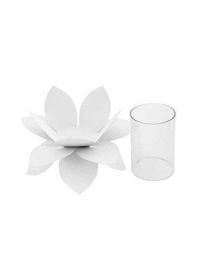 Vitale Şiva Nilüfer Metal Mumluk 25X19 CM Ak.Fq0033